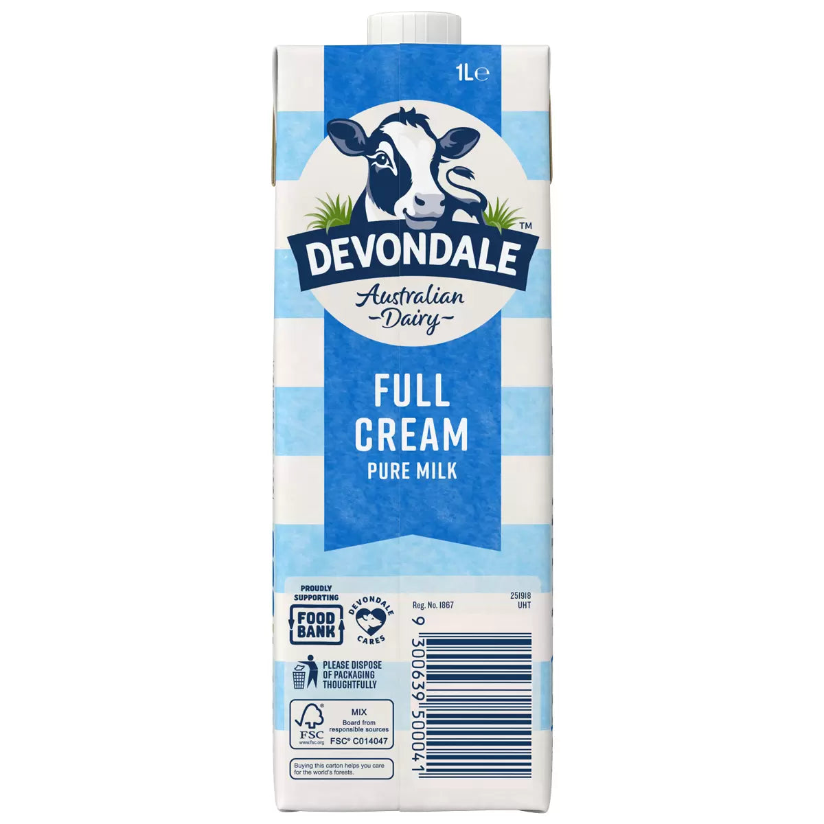 Devondale Full cream Milk 1L